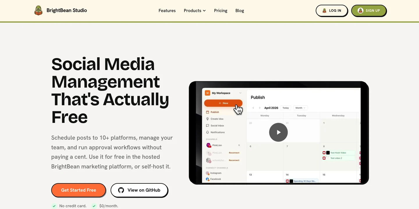 BrightBean Studio — open-source social media scheduling for 10+ platforms